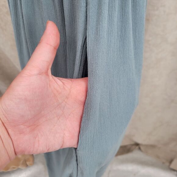 Frye Dessert Blue Button Front Midi Dress Sleeveless Women's Size XS - Picture 8 of 13